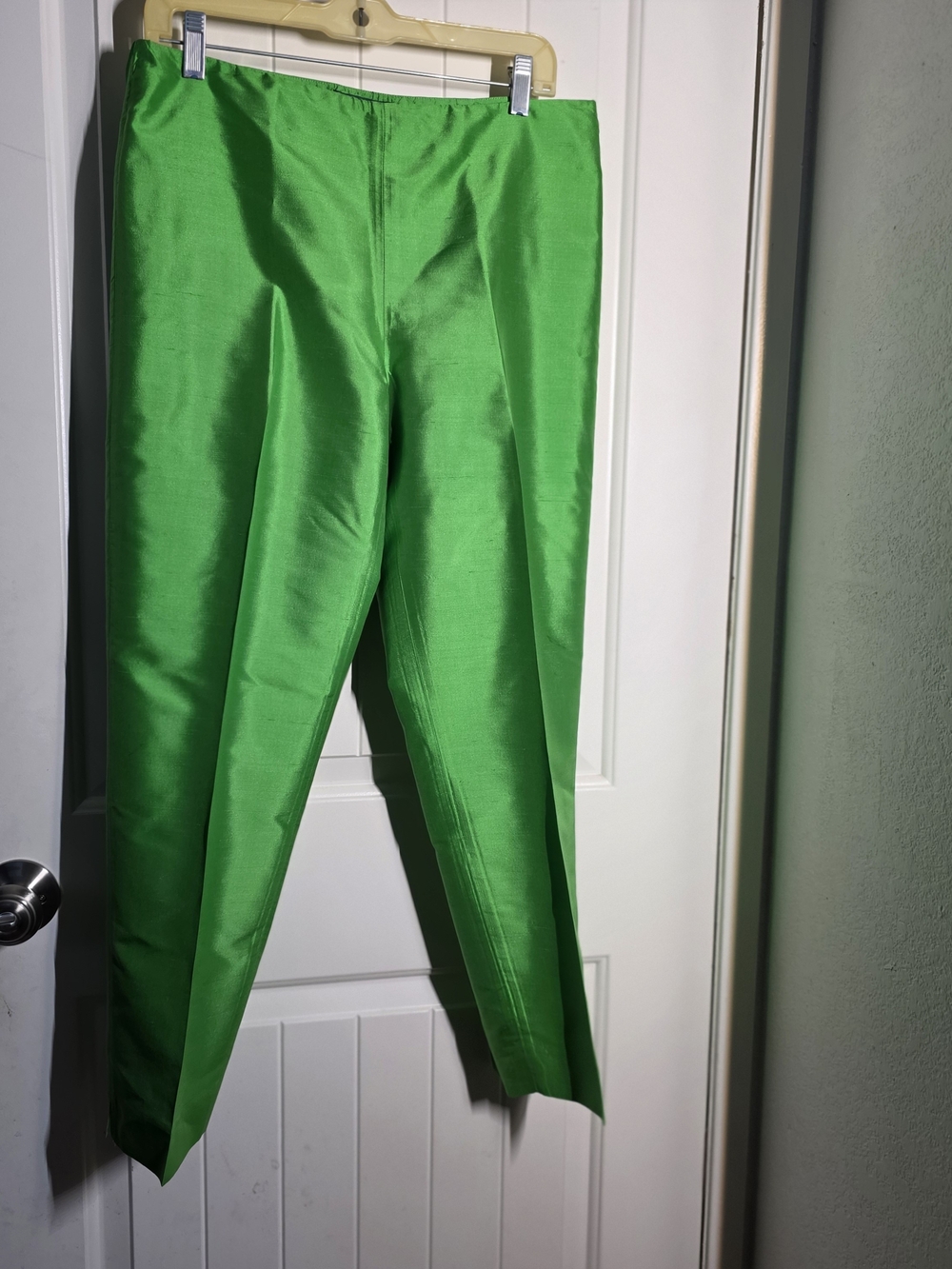 Ralph Lauren Bright Green 100% Silk Two-Piece Pantsuit - Picture 4 of 15